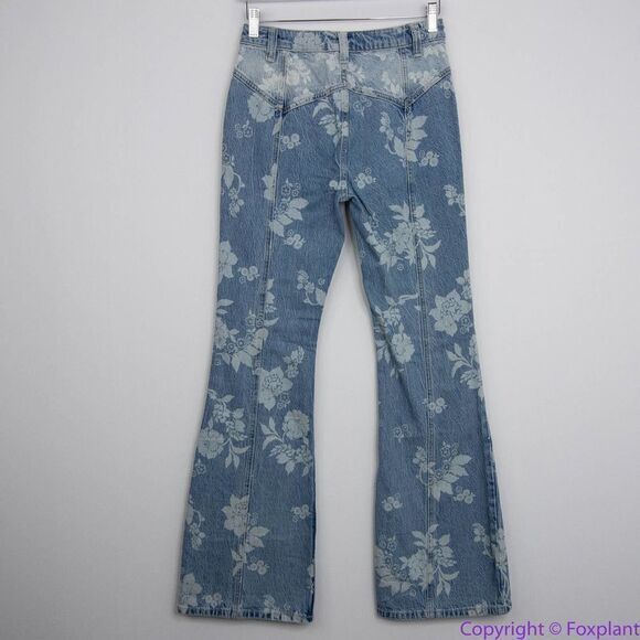 NEW Free‎ People We The Free Naiomi floral print flare jeans, 27 - Picture 8 of 14